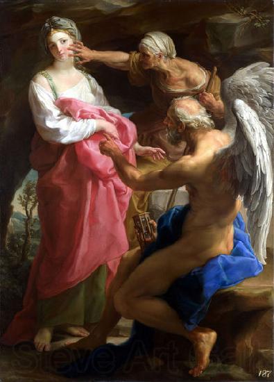 Pompeo Batoni Time orders Old Age to destroy Beauty. Germany oil painting art